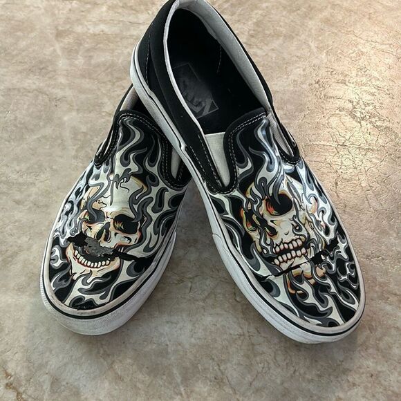 VANS Flame Skull Sneakers Size 10.5 - Picture 7 of 7